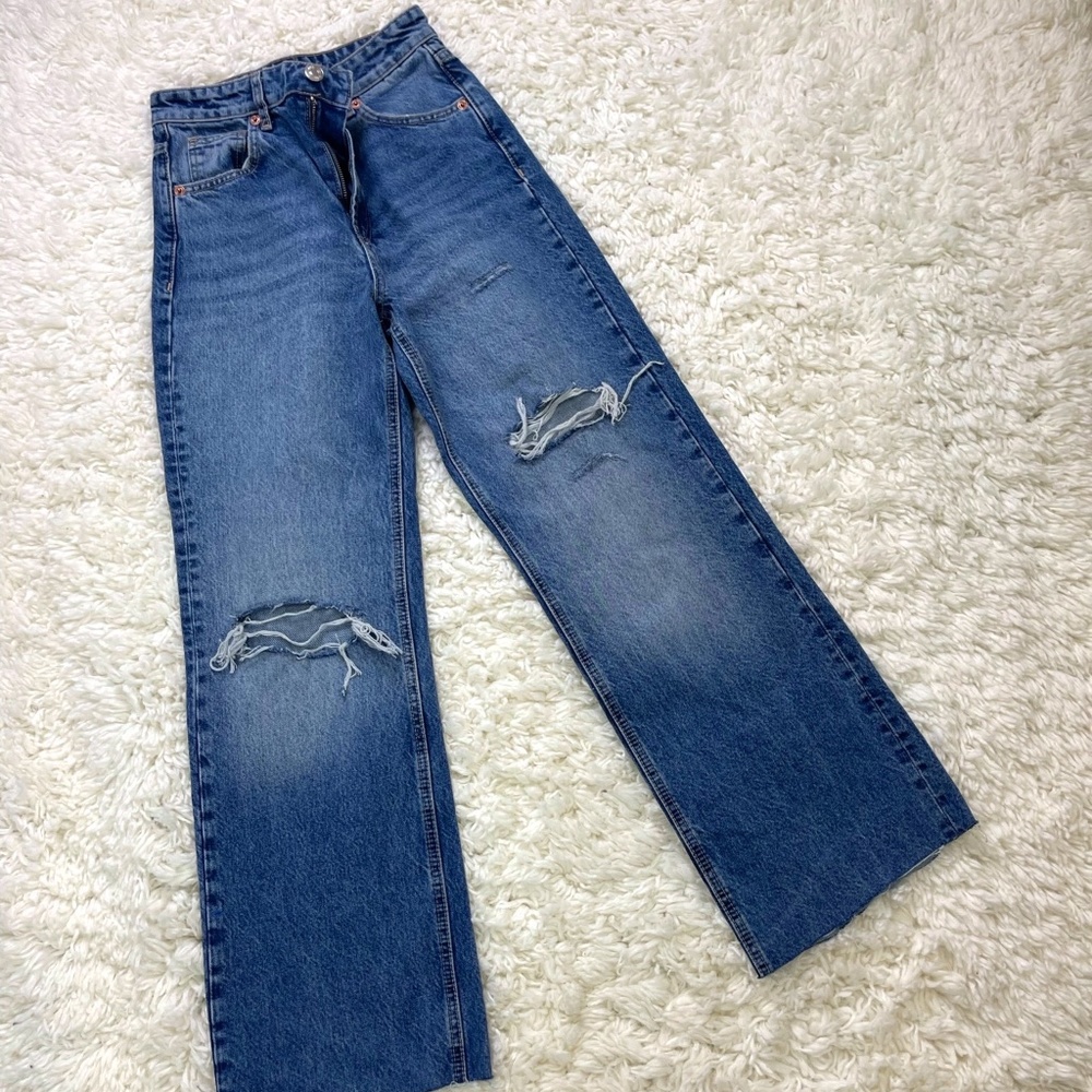 Zara Wide Leg Jean Dark Denim